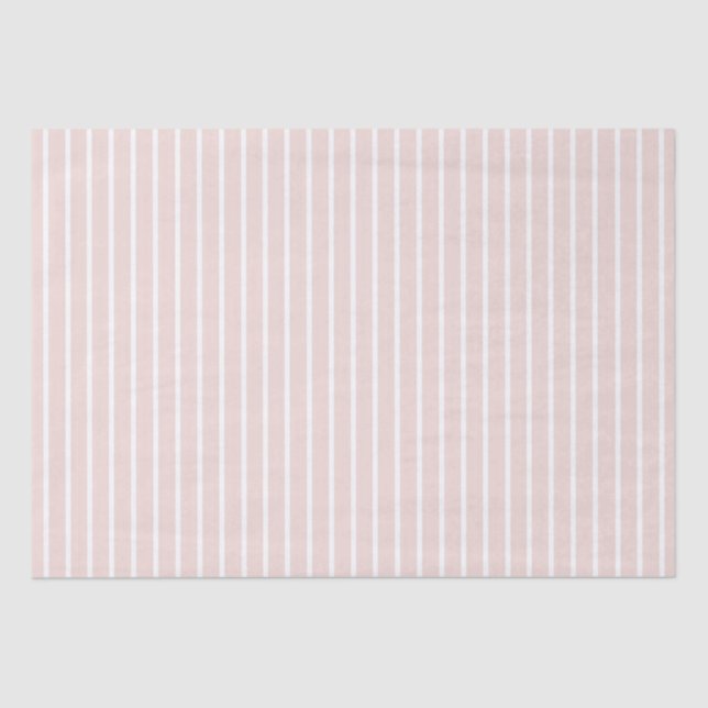 Chic blush pink white vertical stripes modern tissue paper (Front)