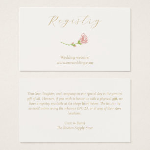 Chic Blush Rose Wedding Registry Enclosure
