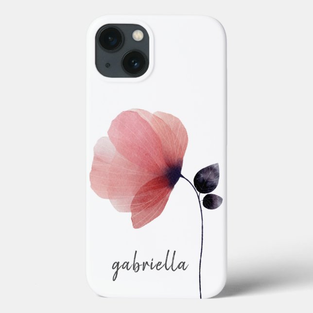 Chic Blush Watercolor Poppy Case-Mate iPhone Case (Back)