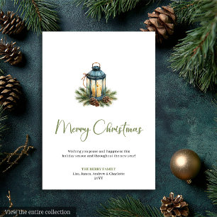 Chic Bohemian Earthy Watercolor Holiday Greeting Card