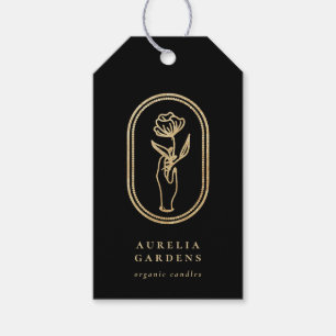 Chic Bohemian Golden Floral Logo Price Tags
