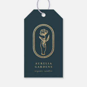 Chic Bohemian Golden Floral Logo Price Tags