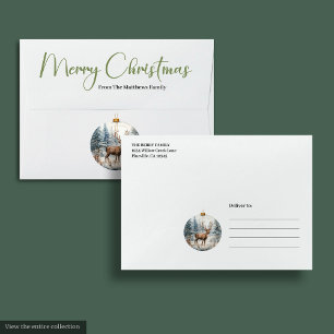 Chic Bohemian Rustic Christmas Scene Envelopes