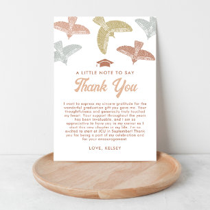 Chic Boho Birds   Graduation Thank You Card
