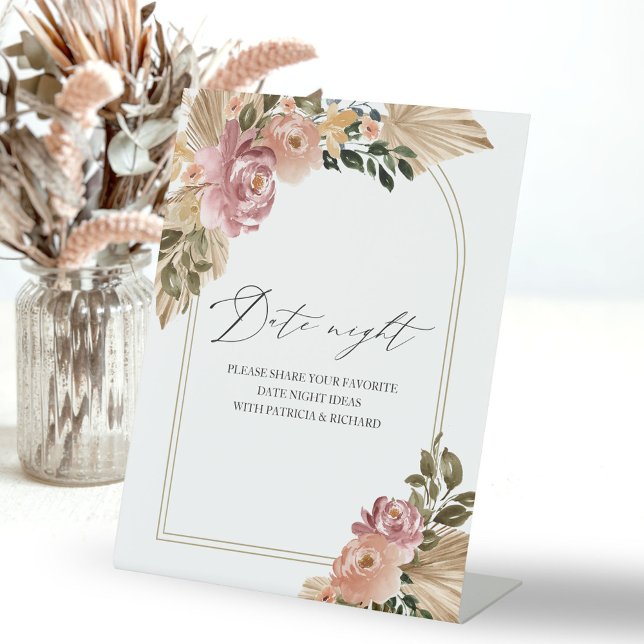 Chic Boho Bridal Shower Date Night Jar Sign (Creator Uploaded)