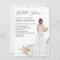 Chic Boho Bridal Shower Wedding Dress Brunette 
