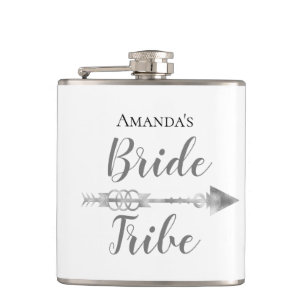 Chic Boho Bride Tribe Personalised Hip Flask