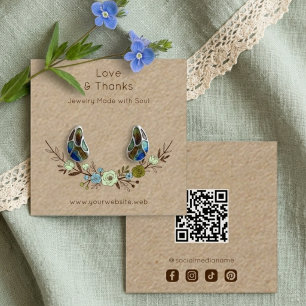 Chic Boho Brown Floral Jewelry Card TMF26