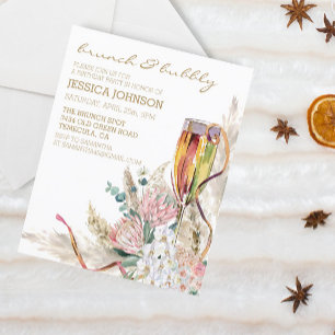 Chic Boho Champagne Brunch Bubbly Birthday Party 