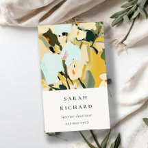 Chic Boho Colourful Yellow Ochre Painted Floral