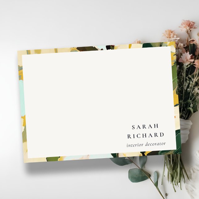 Chic Boho Colourful Yellow Ochre Painted Floral Card (Creator Uploaded)