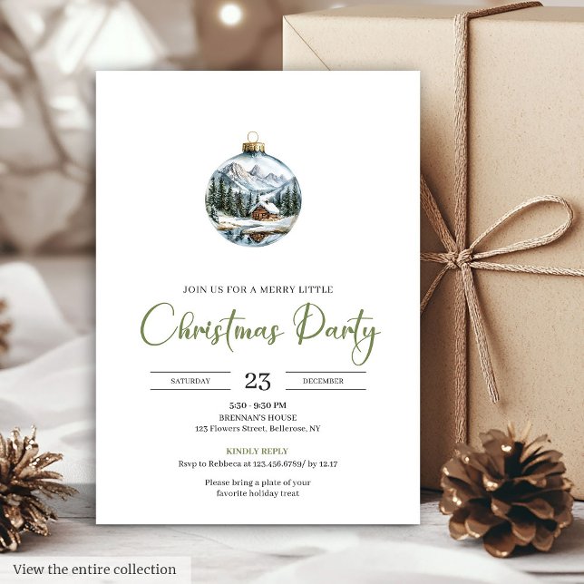 Chic Boho Cozy Winter Scene Deer Christmas Invites (Chic Boho Cozy Winter Scene Deer Christmas Invitation)