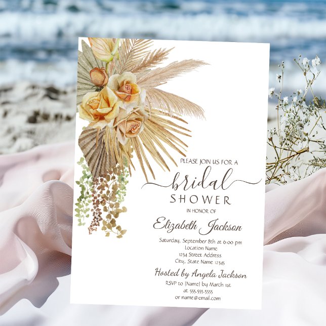 Chic Boho Flowers Bridal Shower   Invitation (Creator Uploaded)