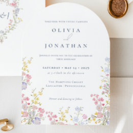 Chic Boho Garden Wildflowers Spring Summer Wedding Invitation