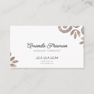 Chic Boho Glitter Massage Therapist Business Card