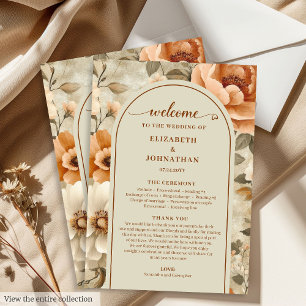 Chic Boho Terracotta Beige Sage Floral Program Programme