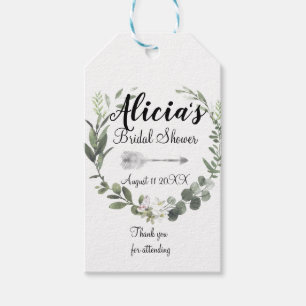 Chic Boho Watercolor Botanical Bridal Shower Gift Tags