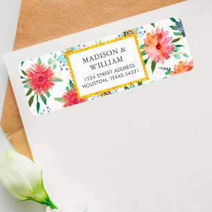 Chic Boho Wildflower Wedding RSVP Return Address