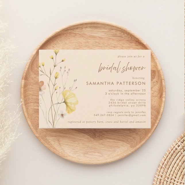 Chic Boho Wildflowers Bridal Shower Invitation (Creator Uploaded)