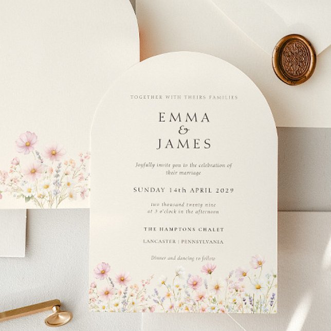 Chic Boho Wildflowers Spring Summer Wedding Invitation (Creator Uploaded)