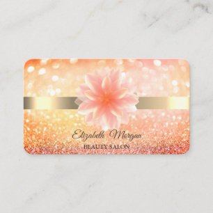 Chic Bokeh Lotus Flower Yoga Reiki  Business Card