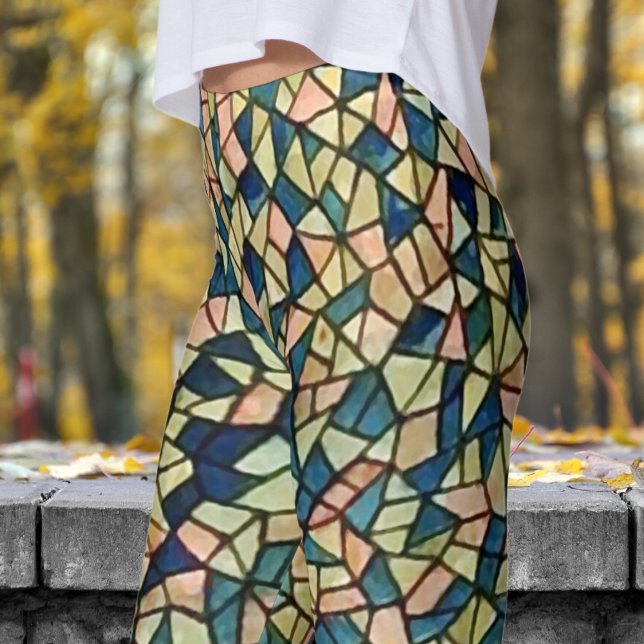 Chic Bold Cubism Style Leggings (Bold Cubism Style )