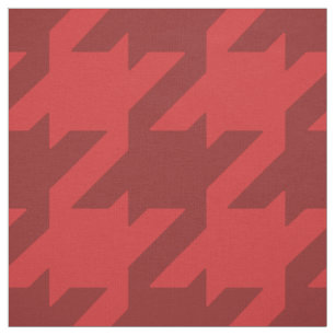 Chic bold dark red houndstooth pattern fabric