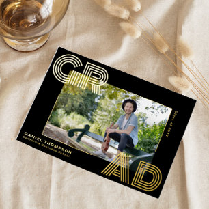 Chic Bold GRAD Photo Foil Graduation Announcements