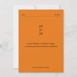 Chic Bold Minimalist Editorial Wedding SavetheDate Invitation