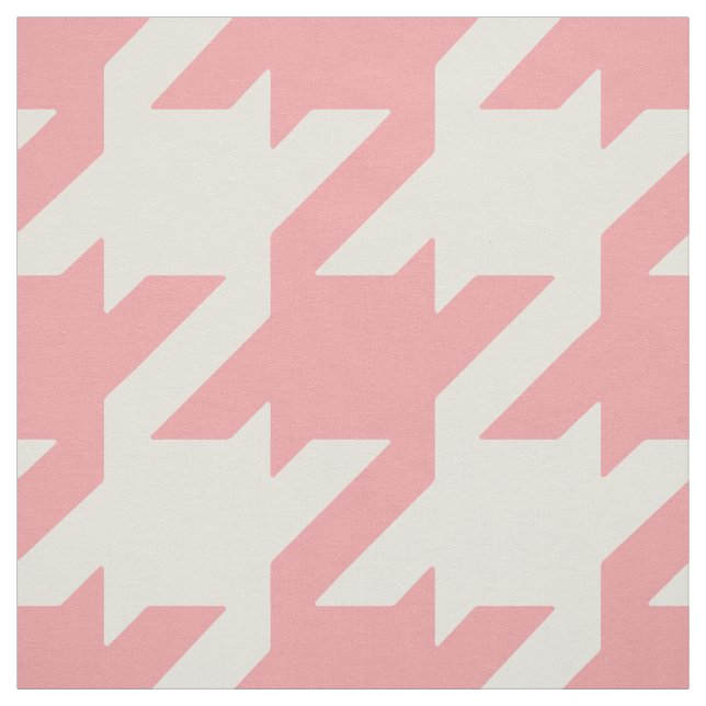 Chic bold pink and yellow houndstooth pattern fabric (Swatch)
