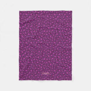 Chic bold purple white cheetah print pattern fleece blanket