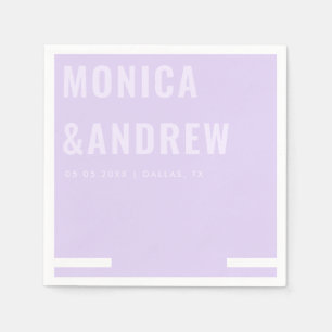 Chic Bold Typography Modern Lilac Lavender Wedding Napkin