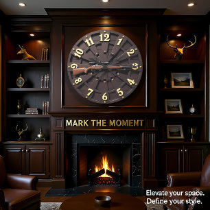 Chic Bolt Action Radial Wood Large Clock