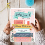 Chic Books & Brunch Floral Baby Shower Invitation<br><div class="desc">Announce your baby shower event with this beautiful, vintage and chic watercolour "Books & Brunch" themed baby shower. We've beautiful illustrated modern vintage book stack with faux gold flourish accents added to the book binding to add a chic, modern and vintage look. The design features vibrant watercolor florals and leaves....</div>