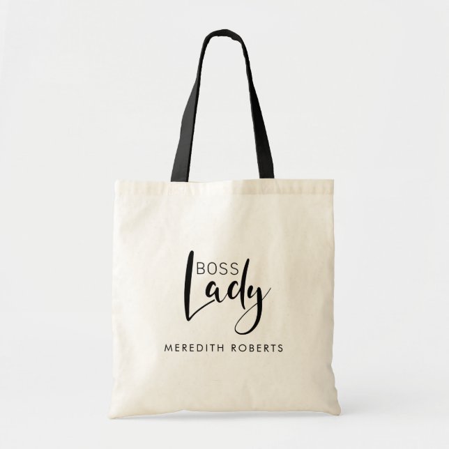 Chic Boss Lady Logo Personalised Name Tote Bag (Front)