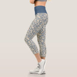 Chic Botanical Blue and Cream Pattern Capri Leggings<br><div class="desc">These chic capri leggings feature a botanical leafy pattern of blue on cream.  Wear to yoga,  the gym or lounging around the house. Designed by world renowned artist ©Tim Coffey.</div>