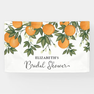 Chic Botanical Citrus Summer Bridal Shower Welcome Banner