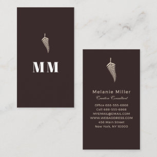 Chic Botanical Fern Custom Name Professional Business Card
