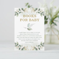 Chic Botanical Greenery Gold Books for Baby Shower
