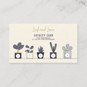 Chic Botanical house plant shop Loyalty Stamp Card