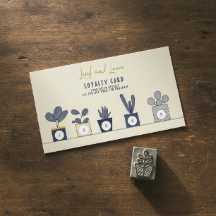Chic Botanical house plant shop Loyalty Stamp Card