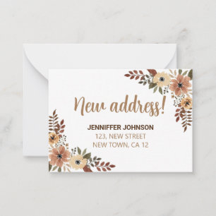 Chic Botanical New Address Announcement Card