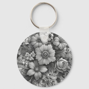 Chic Bouquet of Flowers Key Ring