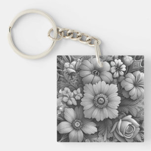 Chic Bouquet of Flowers Key Ring