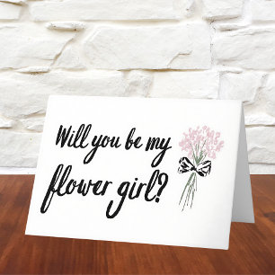 Chic Bouquet Will You Be My Flower Girl Proposal Card