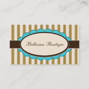 Chic Boutique Designer Business Cards: aqua Card