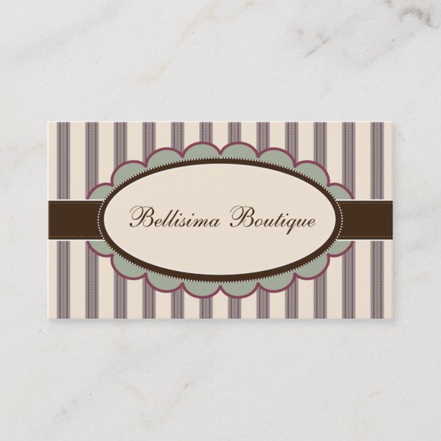 Chic Boutique Designer Business Cards: lavender Business Card (Front)