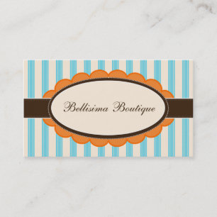 Chic Boutique Designer Business Cards: orange/blue Card