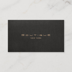 Chic Boutique Faux Black Linen Turquoise Backside Business Card