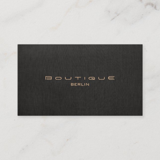 Chic Boutique Imitat Leinen Professionelle Business Card (Front)
